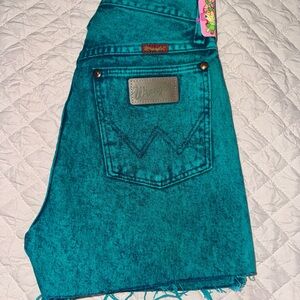 Vintage Wrangler Turquoise Denim Shorts